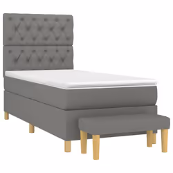 vidaXL Giroletto a Molle con Materasso Grigio Scuro 80x200 cm Tessuto - Vista aggiuntiva 3