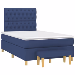 vidaXL Giroletto a Molle con Materasso Blu 120x200 cm in Tessuto - Vista aggiuntiva 3