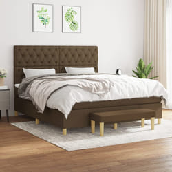 vidaXL Giroletto a Molle con Materasso Marrone Scuro 160x200cm Tessuto