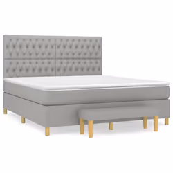 vidaXL Giroletto a Molle con Materasso Grigio Chiaro180x200 cm Tessuto - Vista aggiuntiva 2