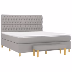 vidaXL Giroletto a Molle con Materasso Grigio Chiaro180x200 cm Tessuto - Vista aggiuntiva 3