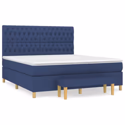 vidaXL Giroletto a Molle con Materasso Blu 180x200 cm in Tessuto - Vista aggiuntiva 2