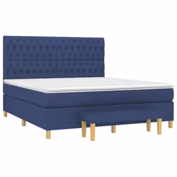 vidaXL Giroletto a Molle con Materasso Blu 180x200 cm in Tessuto - Vista aggiuntiva 3
