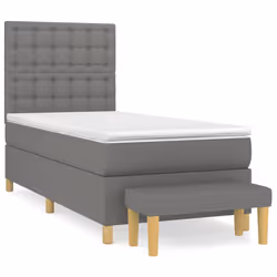 vidaXL Giroletto a Molle con Materasso Grigio Scuro 80x200 cm Tessuto - Vista aggiuntiva 2