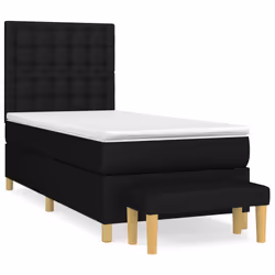 vidaXL Giroletto a Molle con Materasso Nero 90x190 cm in Tessuto - Vista aggiuntiva 2