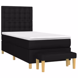 vidaXL Giroletto a Molle con Materasso Nero 90x190 cm in Tessuto - Vista aggiuntiva 3