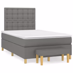 vidaXL Giroletto a Molle con Materasso Grigio Scuro 120x200 cm Tessuto - Vista aggiuntiva 2