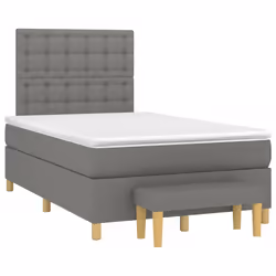 vidaXL Giroletto a Molle con Materasso Grigio Scuro 120x200 cm Tessuto - Vista aggiuntiva 3