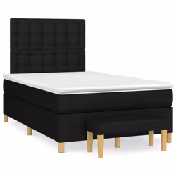 vidaXL Giroletto a Molle con Materasso Nero 120x200 cm in Tessuto - Vista aggiuntiva 2