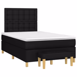 vidaXL Giroletto a Molle con Materasso Nero 120x200 cm in Tessuto - Vista aggiuntiva 3
