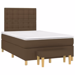 vidaXL Giroletto a Molle con Materasso Marrone Scuro 120x200cm Tessuto - Vista aggiuntiva 3