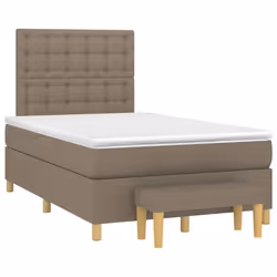 vidaXL Giroletto a Molle con Materasso Tortora 120x200 cm in Tessuto - Vista aggiuntiva 3