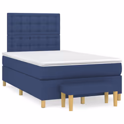 vidaXL Giroletto a Molle con Materasso Blu 120x200 cm in Tessuto - Vista aggiuntiva 2