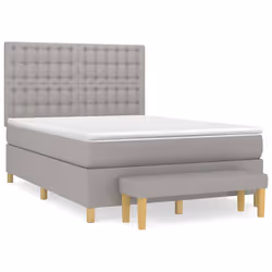 Giroletto a Molle con Materasso Grigio Chiaro 140x190cm Tessutocod mxl 99230 - Vista aggiuntiva 2