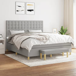 vidaXL Giroletto a Molle con Materasso Grigio Chiaro160x200 cm Tessuto