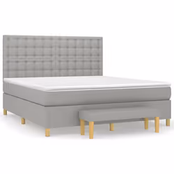 vidaXL Giroletto a Molle con Materasso Grigio Chiaro180x200 cm Tessuto - Vista aggiuntiva 2
