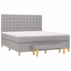 vidaXL Giroletto a Molle con Materasso Grigio Chiaro180x200 cm Tessuto - Vista aggiuntiva 3