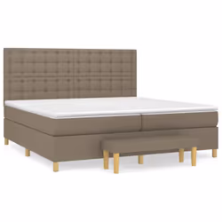 vidaXL Giroletto a Molle con Materasso Tortora 200x200 cm in Tessuto - Vista aggiuntiva 2
