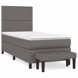Giroletto a Molle con Materasso Grigio 90x190 cm in Similpellecod mxl 75244 - Vista aggiuntiva 2