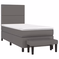Giroletto a Molle con Materasso Grigio 90x190 cm in Similpellecod mxl 75244 - Vista aggiuntiva 3