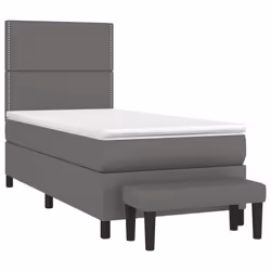 Giroletto a Molle con Materasso Grgio 90x200 cm in Similpellecod mxl 75246 - Vista aggiuntiva 3