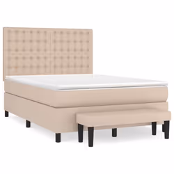 vidaXL Giroletto a Molle con Materasso Cappuccino 140x200cm Similpelle - Vista aggiuntiva 2