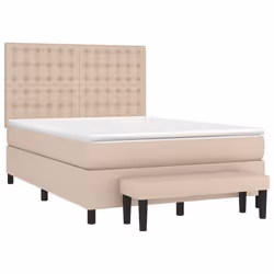 vidaXL Giroletto a Molle con Materasso Cappuccino 140x200cm Similpelle - Vista aggiuntiva 3