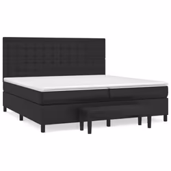 vidaXL Giroletto a Molle con Materasso Nero 200x200 cm in Similpelle - Vista aggiuntiva 2