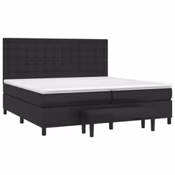 vidaXL Giroletto a Molle con Materasso Nero 200x200 cm in Similpelle - Vista aggiuntiva 3