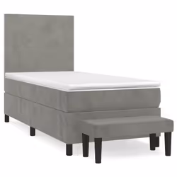 Giroletto a Molle con Materasso Grigio Chiaro 90x190 cm Vellutocod mxl 75250 - Vista aggiuntiva 2