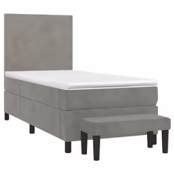 Giroletto a Molle con Materasso Grigio Chiaro 100x200cm Vellutocod mxl 99237 - Vista aggiuntiva 3