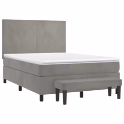 Giroletto a Molle con Materasso Grigio Chiaro 140x200cm Vellutocod mxl 75255 - Vista aggiuntiva 3