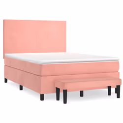 Giroletto a Molle con Materasso Rosa 140x200 cm in Vellutocod mxl 99244 - Vista aggiuntiva 2
