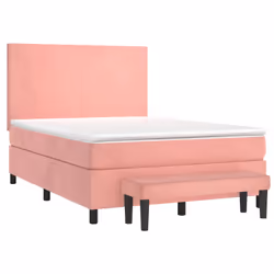 Giroletto a Molle con Materasso Rosa 140x200 cm in Vellutocod mxl 99244 - Vista aggiuntiva 3
