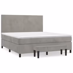 Giroletto a Molle con Materasso Grigio Chiaro 180x200cm Vellutocod mxl 123188 - Vista aggiuntiva 2