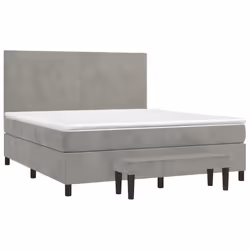Giroletto a Molle con Materasso Grigio Chiaro 180x200cm Vellutocod mxl 123188 - Vista aggiuntiva 3