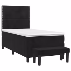 Giroletto a Molle con Materasso Nero 90x200 cm in Vellutocod mxl 127687 - Vista aggiuntiva 3
