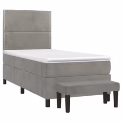 Giroletto a Molle con Materasso Grigio Chiaro 100x200cm Vellutocod mxl 75259 - Vista aggiuntiva 3
