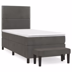 Giroletto a Molle con Materasso Grigio Scuro 100x200 cm Vellutocod mxl 123187 - Vista aggiuntiva 2