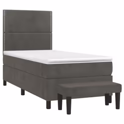 Giroletto a Molle con Materasso Grigio Scuro 100x200 cm Vellutocod mxl 123187 - Vista aggiuntiva 3