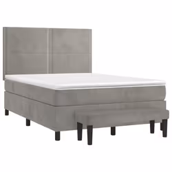 Giroletto a Molle con Materasso Grigio Chiaro 140x190cm Vellutocod mxl 99255 - Vista aggiuntiva 3