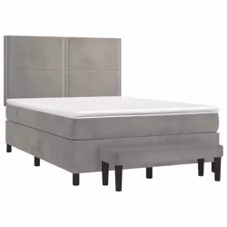 Giroletto a Molle con Materasso Grigio Chiaro 140x200cm Vellutocod mxl 99250 - Vista aggiuntiva 3