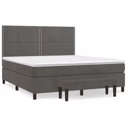 Giroletto a Molle con Materasso Grigio Scuro 160x200 cm Vellutocod mxl 75265 - Vista aggiuntiva 2