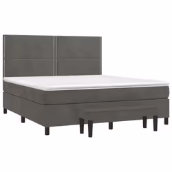 Giroletto a Molle con Materasso Grigio Scuro 180x200 cm Vellutocod mxl 99249 - Vista aggiuntiva 3