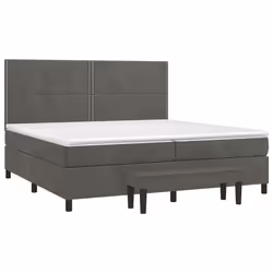 vidaXL Giroletto a Molle con Materasso Grigio Scuro 200x200 cm Velluto - Vista aggiuntiva 3