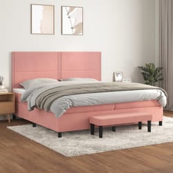 Giroletto a Molle con Materasso Rosa 200x200 cm in Vellutocod mxl 99252
