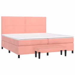 Giroletto a Molle con Materasso Rosa 200x200 cm in Vellutocod mxl 99252 - Vista aggiuntiva 3