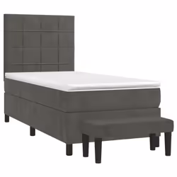 Giroletto a Molle con Materasso Grigio Scuro 80x200 cm Vellutocod mxl 123194 - Vista aggiuntiva 3