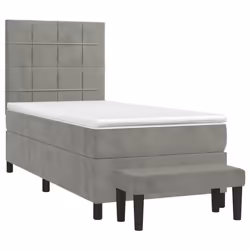 Giroletto a Molle con Materasso Grigio Chiaro 90x190 cm Vellutocod mxl 99256 - Vista aggiuntiva 3