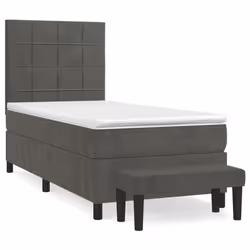 Giroletto a Molle con Materasso Grigio Scuro 90x190 cm Vellutocod mxl 75269 - Vista aggiuntiva 2